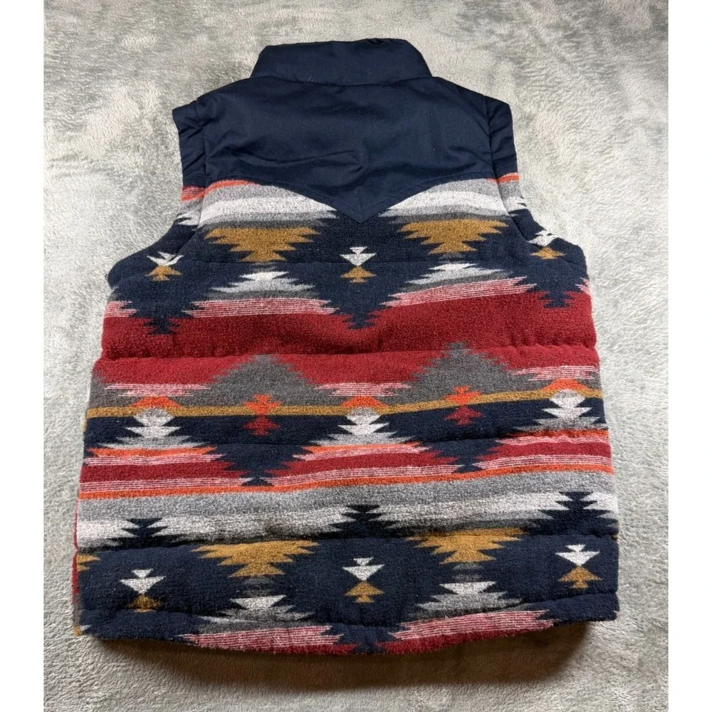 Cinch Vest Youth Boys L 12 Aztec Western Puffer Snap Front Ranch